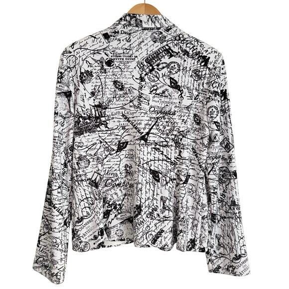 Joseph Ribkoff Statement City Print Blazer Jacket Black White Women’s Size 12 - Picture 4 of 9